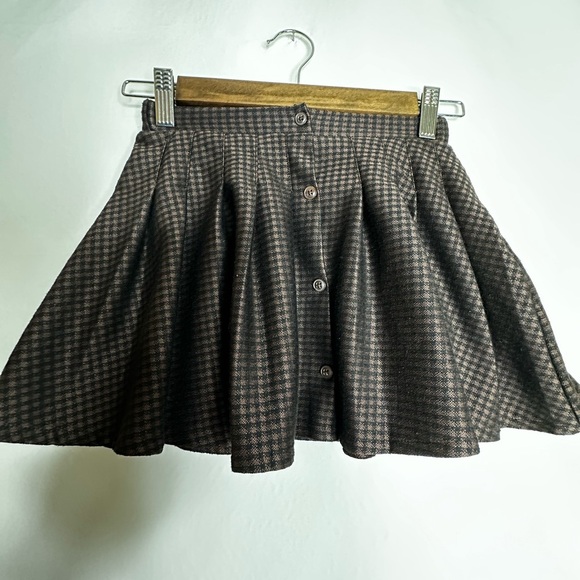 Zara Black Gray Skater Mini Skirt with Pleats - Picture 2 of 6